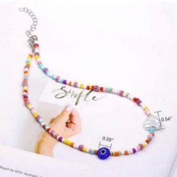 Evil Eye Chain Paperclip Necklace Set 3 Piece - Picture 5 of 6